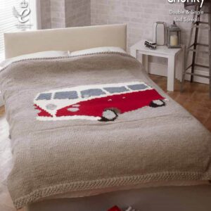 VW Iconic Campervan Knitted Bedspread Pattern 4323