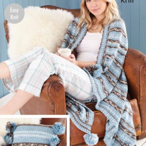Hygge inspired home additions knitted blanket and cushion cover pattern 5655
