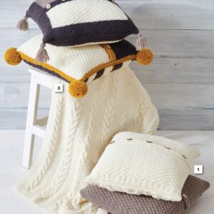Nautical inspired cushions and throw knitting pattern 5896