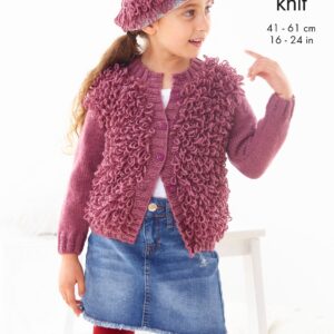 Loopy children's cardigans, hats and blanket knitting pattern 6102