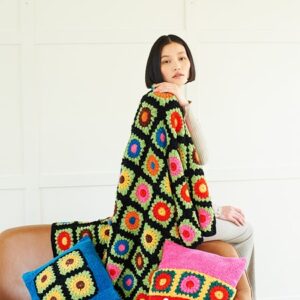 Crochet cushions and blanket in Squeeze Me DK pattern 10078