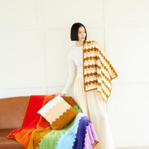 Crochet blankets and cushion in Squeeze Me DK pattern 10079