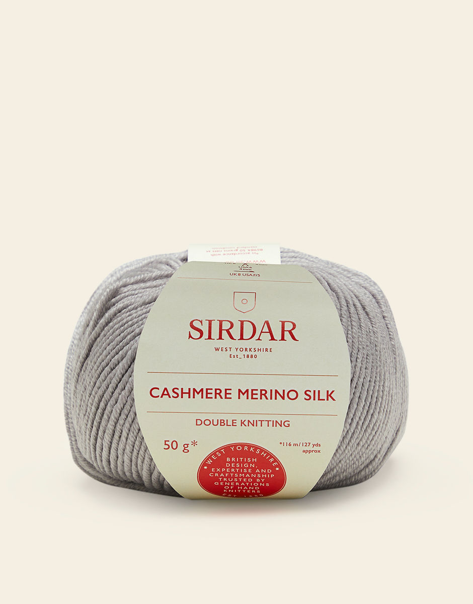 Sirdar Cashmere Merino Silk DK 50g F005-0405 Silver Grey