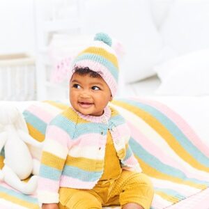 Stylecraft Bambino and Sweet Dreams DK, Hat, Cardigan and Blanket Knitting Pattern 9977