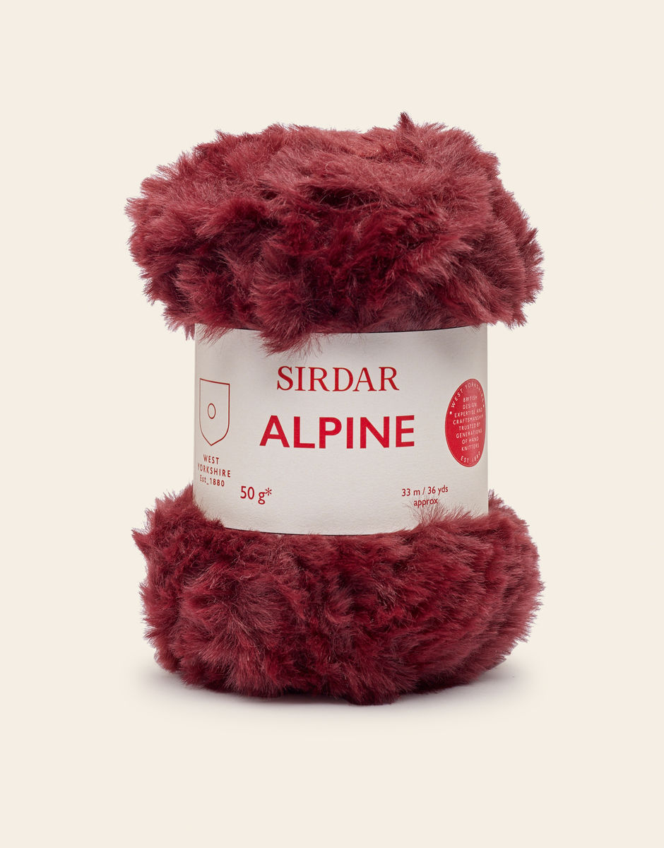 Sirdar Alpine Fur Effect Chunky Yarn - Oxblood F227-405