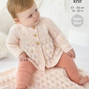 King Cole 6060 Jacket, Cardigan and Blanket in Cloud Nine DK