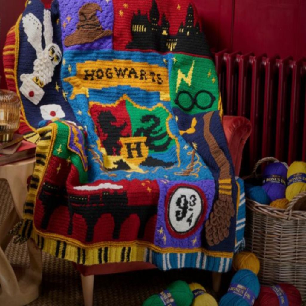 Harry potter journey to hogwarts crochet along blanket